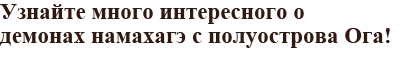 Узнайте много интересного о демонах намахагэ с полуострова Ога!